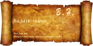 Bajdik Hunor névjegykártya